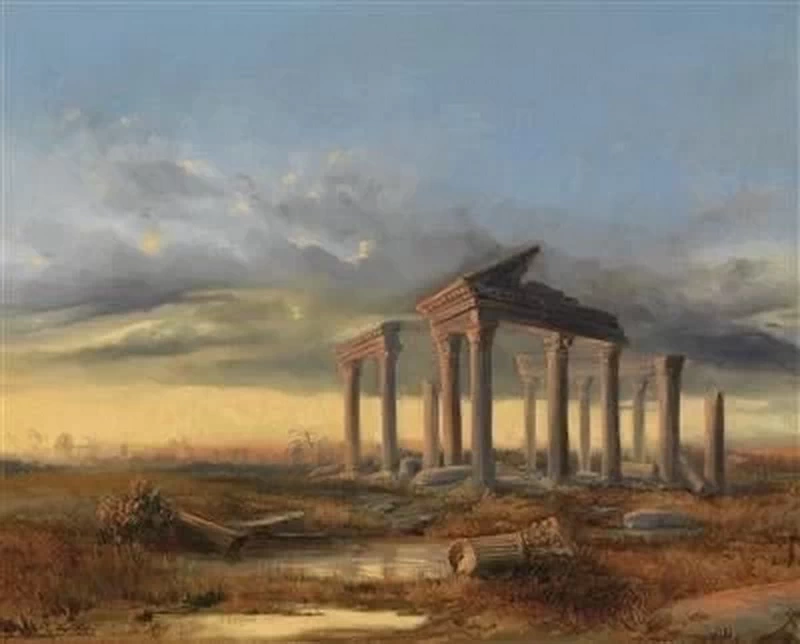 Paesaggio con tempio